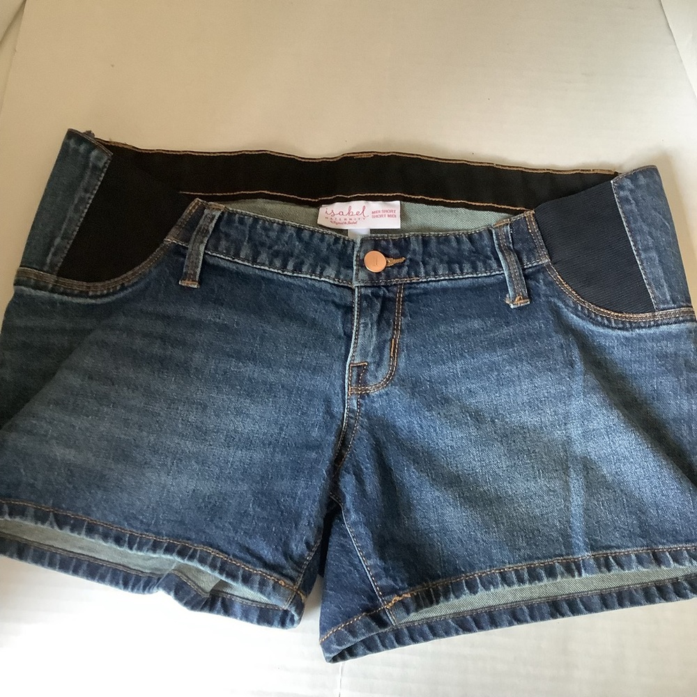 Isabel Maternity Midi Short Denim Shorts Size 4